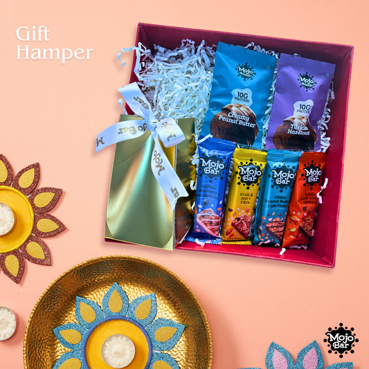 Mojo Gift Hamper - 1 Almond Rocks, 4 - Mojo Bars And 2 Mojo Protein Bombs - Mojo Snacks