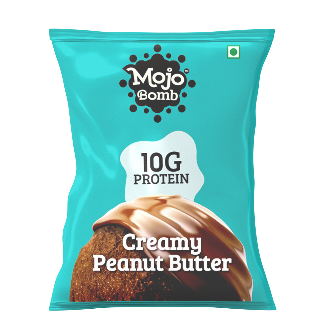 Protein Bombs - Creamy Peanut Butter (10g Protein), 200g  - Pack of 5 | Vegan | Gluten Free - Mojo Snacks