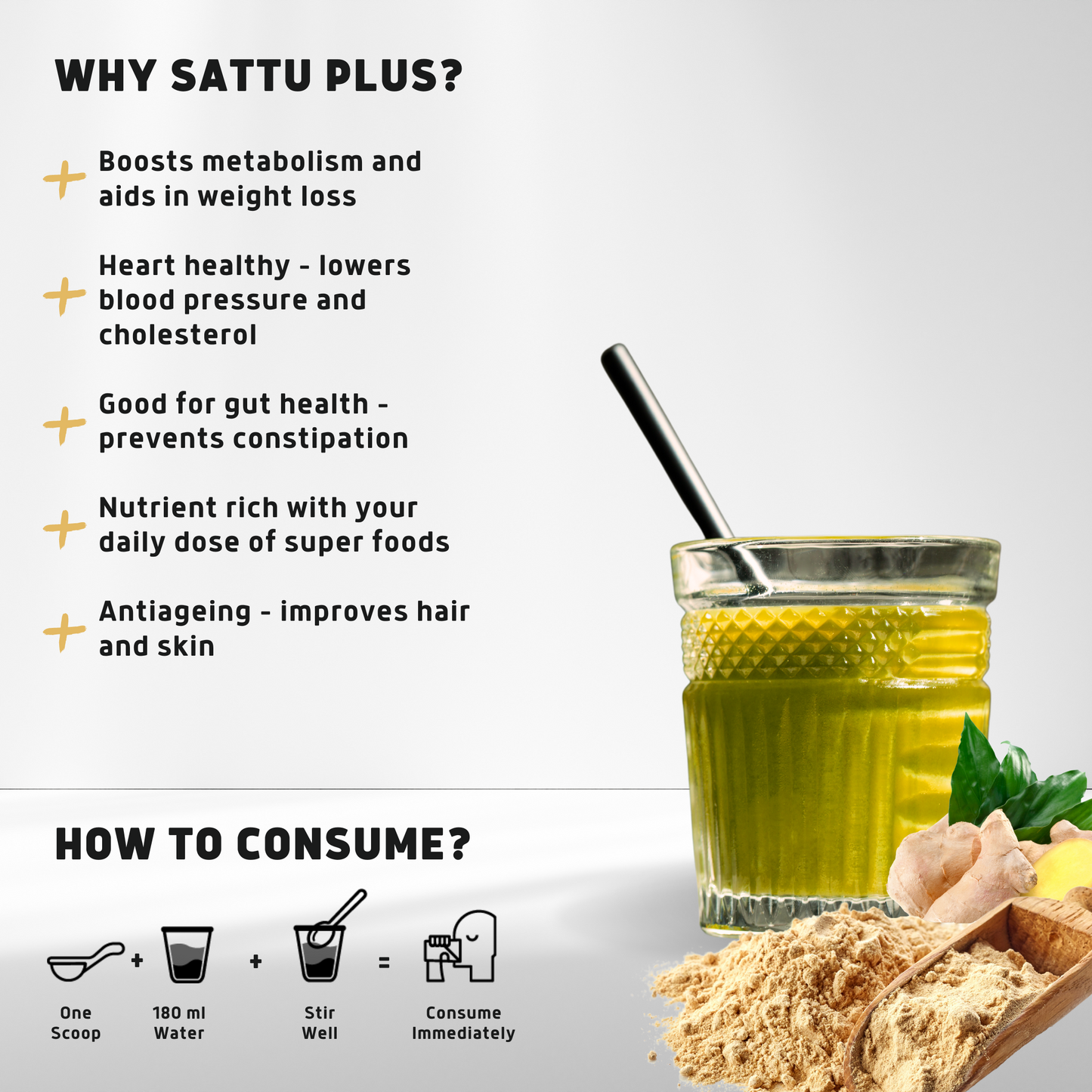 Sattu Plus - Savoury Protein Premix for Immunity Management, 300g | Sattu, Ashwagandha, Giloy, Turmeric, Dry Ginger | 100% Natural & Gluten Free … - Mojo Snacks