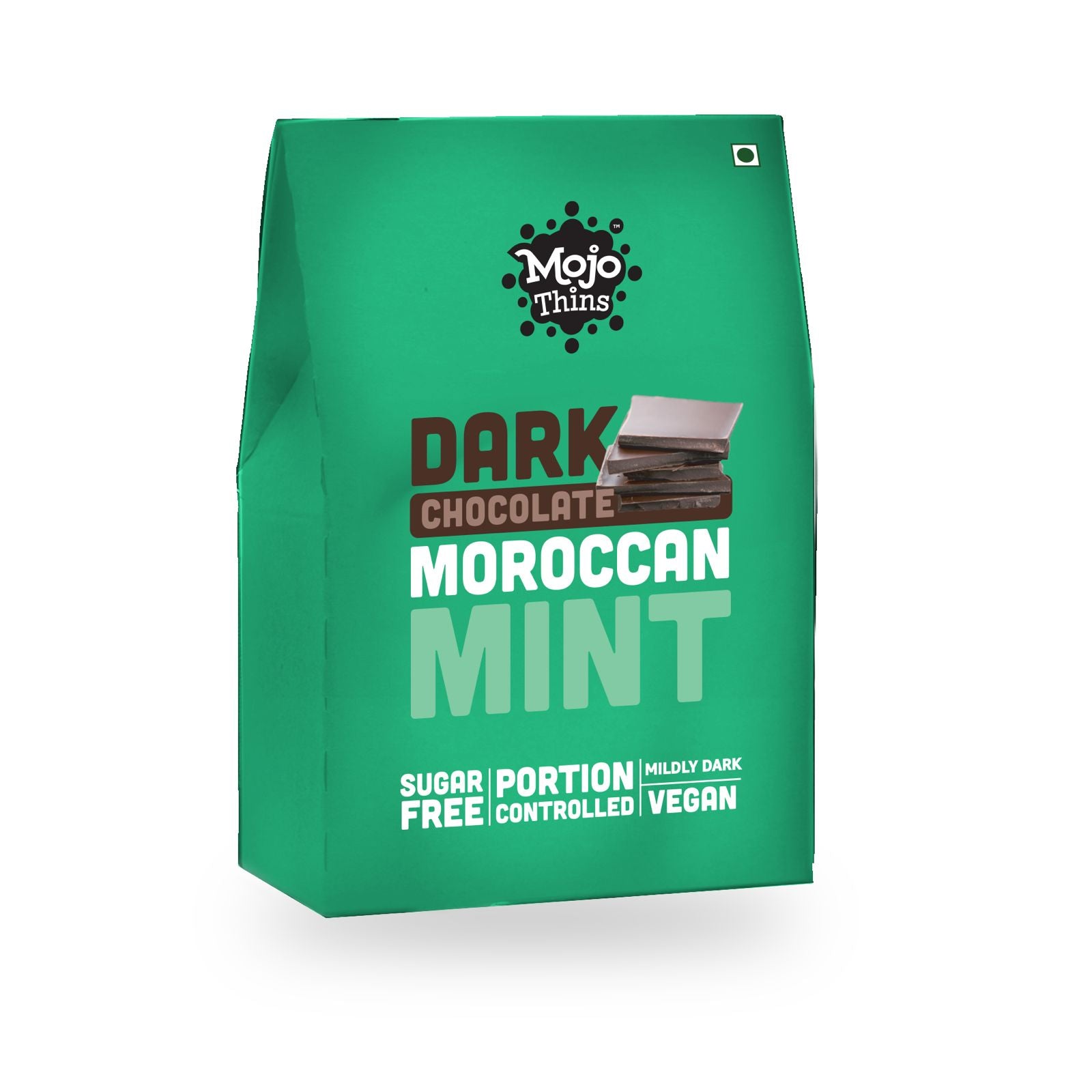 Sugar Free 45% Dark Chocolate Mint Thins (Pack of 3), 225 gms - Zero Sugar - Mojo Snacks