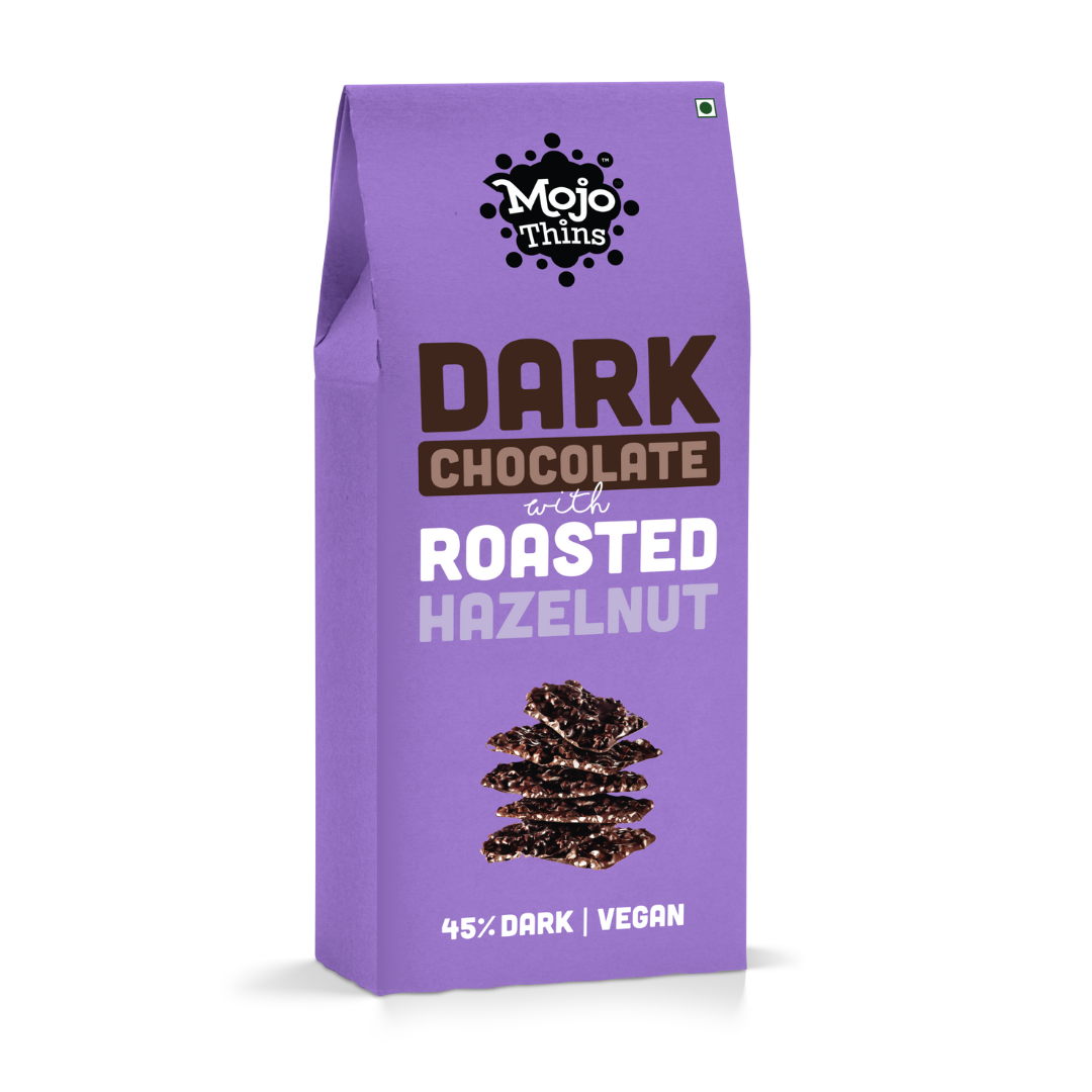 45% Dark Chocolate with Hazelnut, 108g - Mojo Snacks