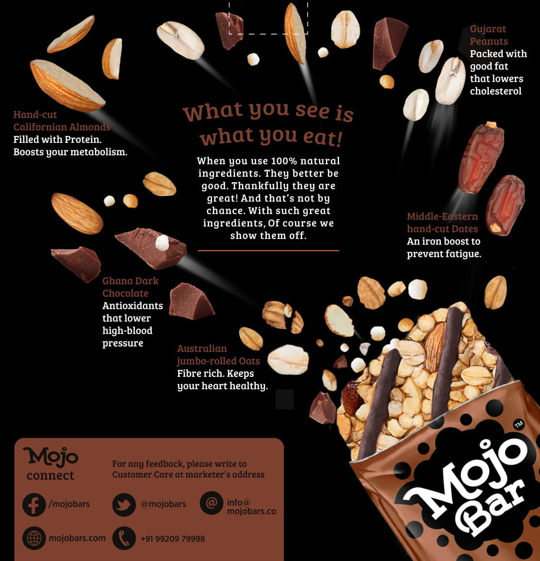 Choco Almond + Protein, 192g (Pack Of 6) - Mojo Snacks