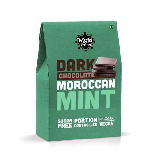 Sugar Free 45% Dark Chocolate Mint Thins, 60g - Mojo Snacks