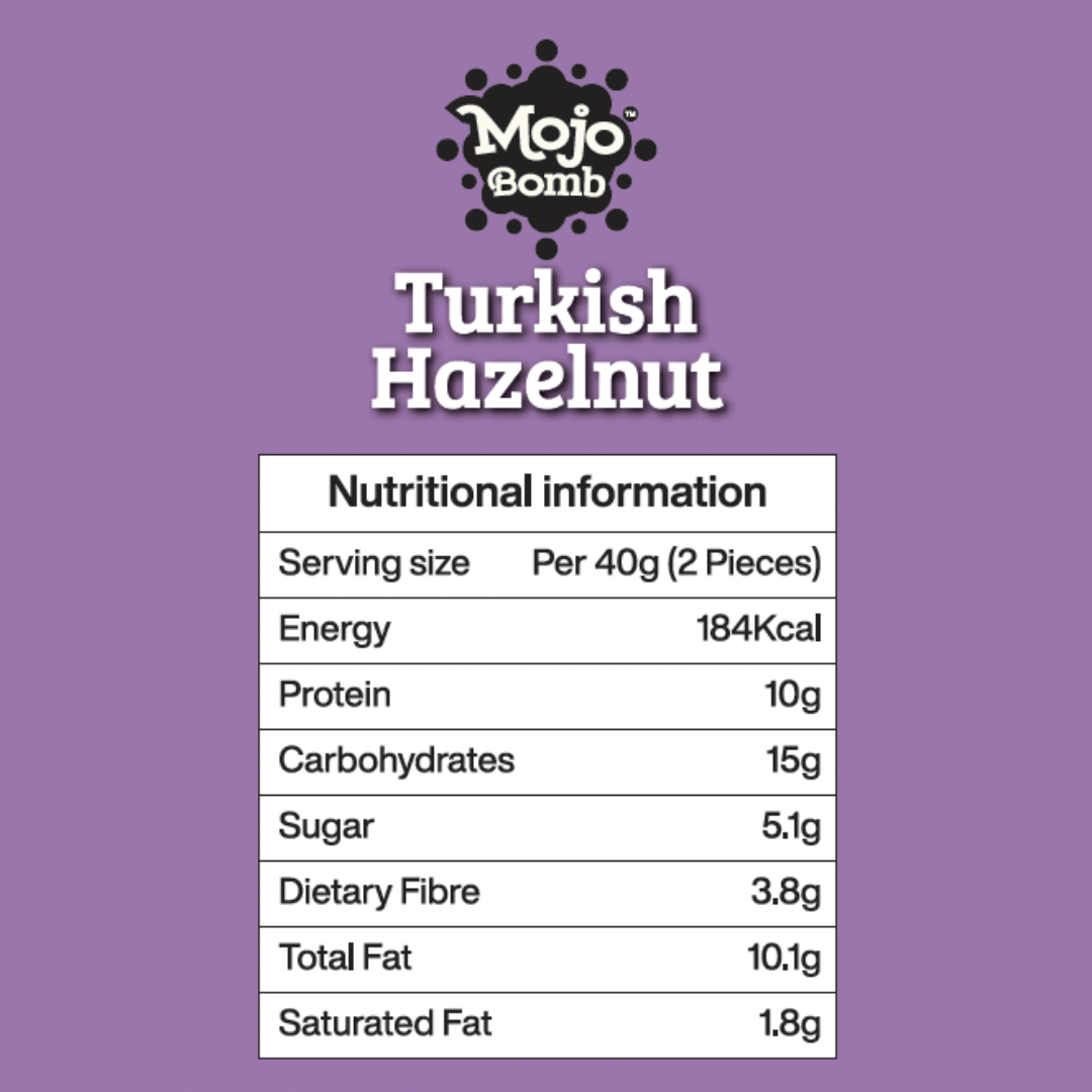 Protein Bombs - Turkish Hazelnut (10g Protein), 200g  - Pack of 5 | Vegan | Gluten Free - Mojo Snacks