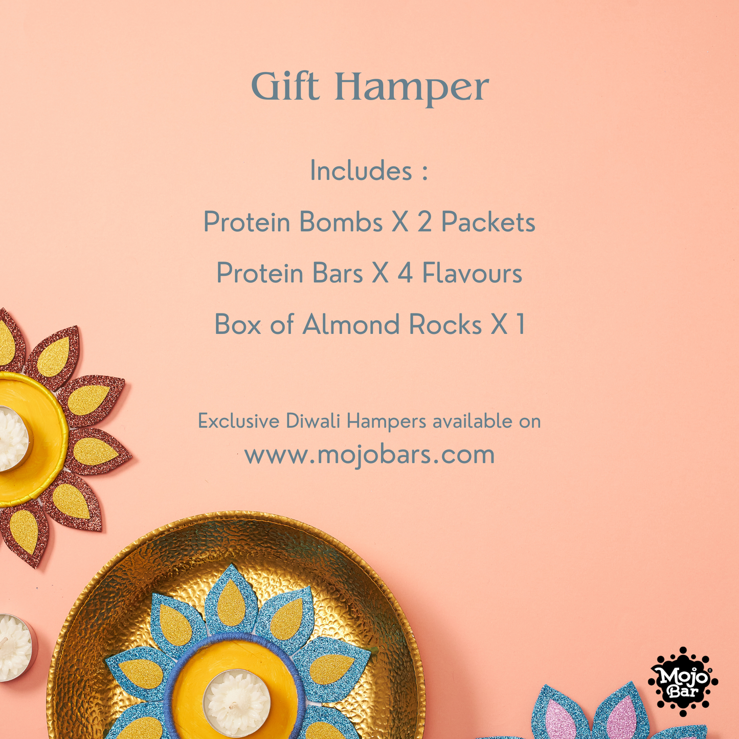Mojo Gift Hamper - 1 Almond Rocks, 4 - Mojo Bars And 2 Mojo Protein Bombs - Mojo Snacks