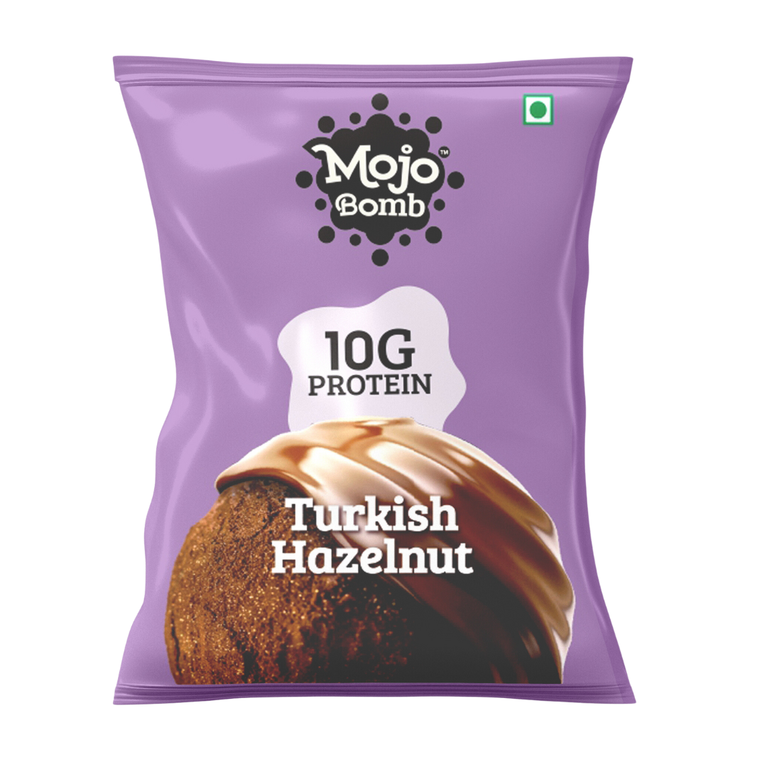Protein Bombs - Turkish Hazelnut (10g Protein), 200g  - Pack of 5 | Vegan | Gluten Free - Mojo Snacks