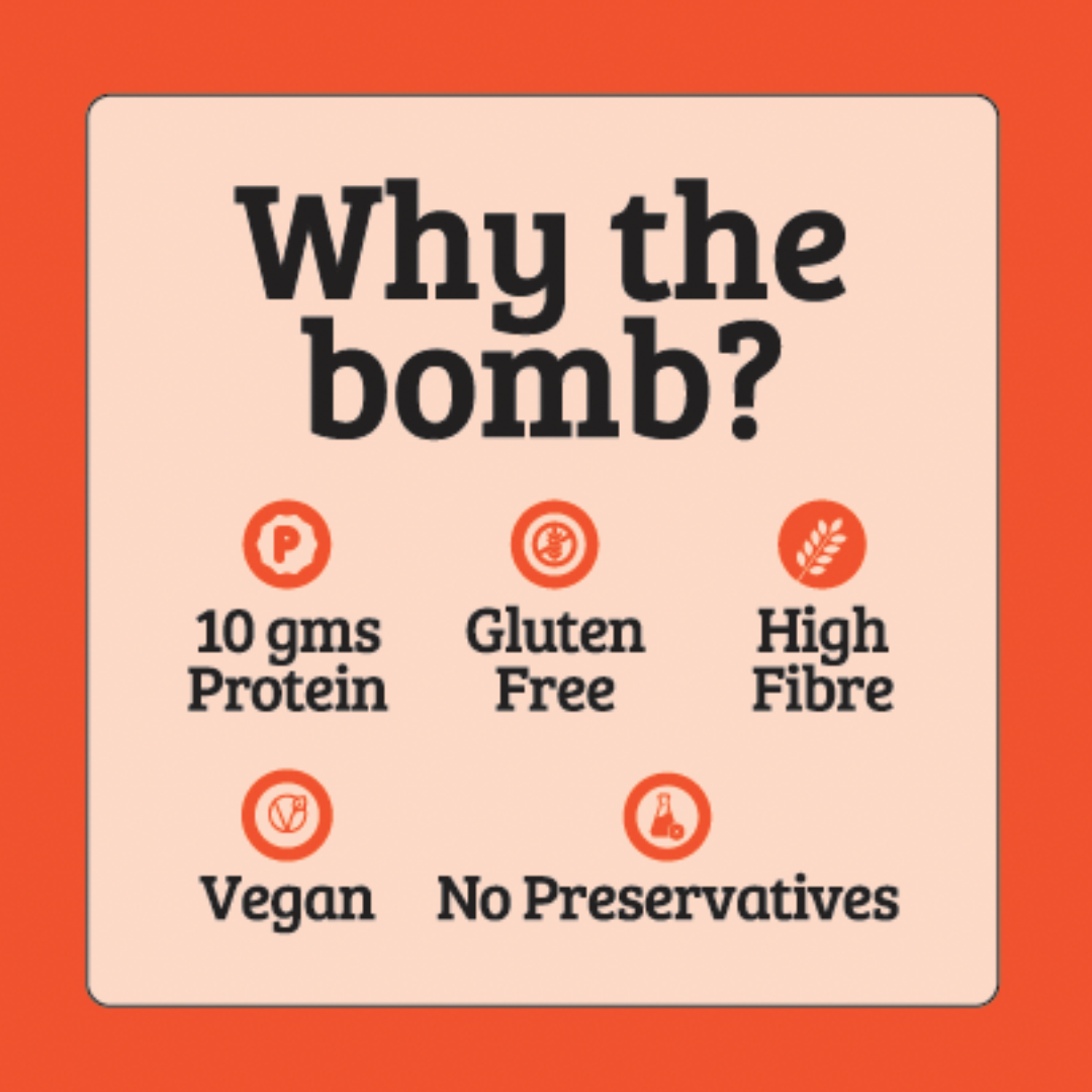 Protein Bombs - Intense Mocha (10g Protein), 200g  - Pack of 5 | Vegan | Gluten Free - Mojo Snacks