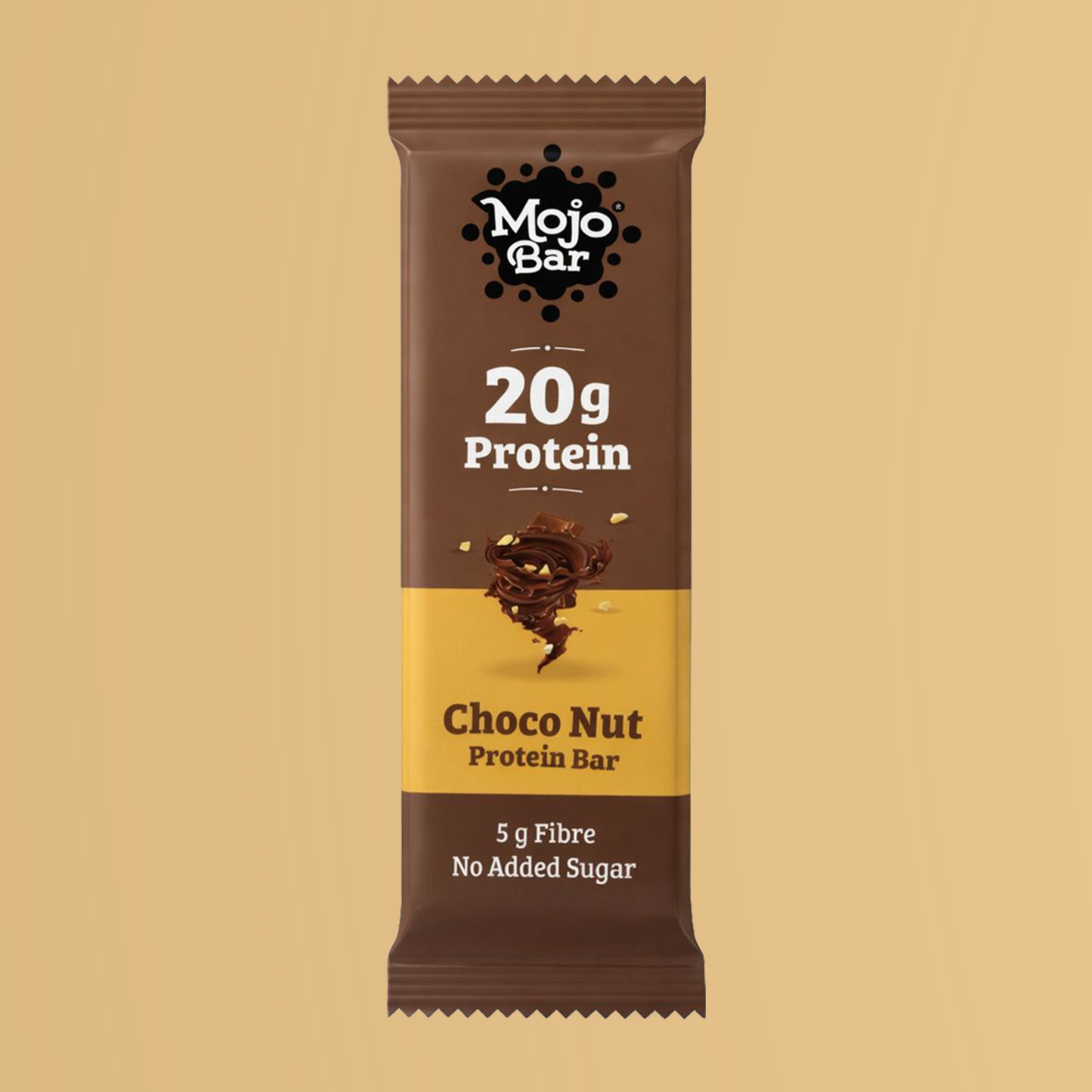 MojoBars Choco Nut Protein Bar 60g (Pack of 4) | 20g Protein | Sugar Free | 5g Fiber | Whey & Soy Protein | Peanut Cocoa Flavor - Mojo Snacks