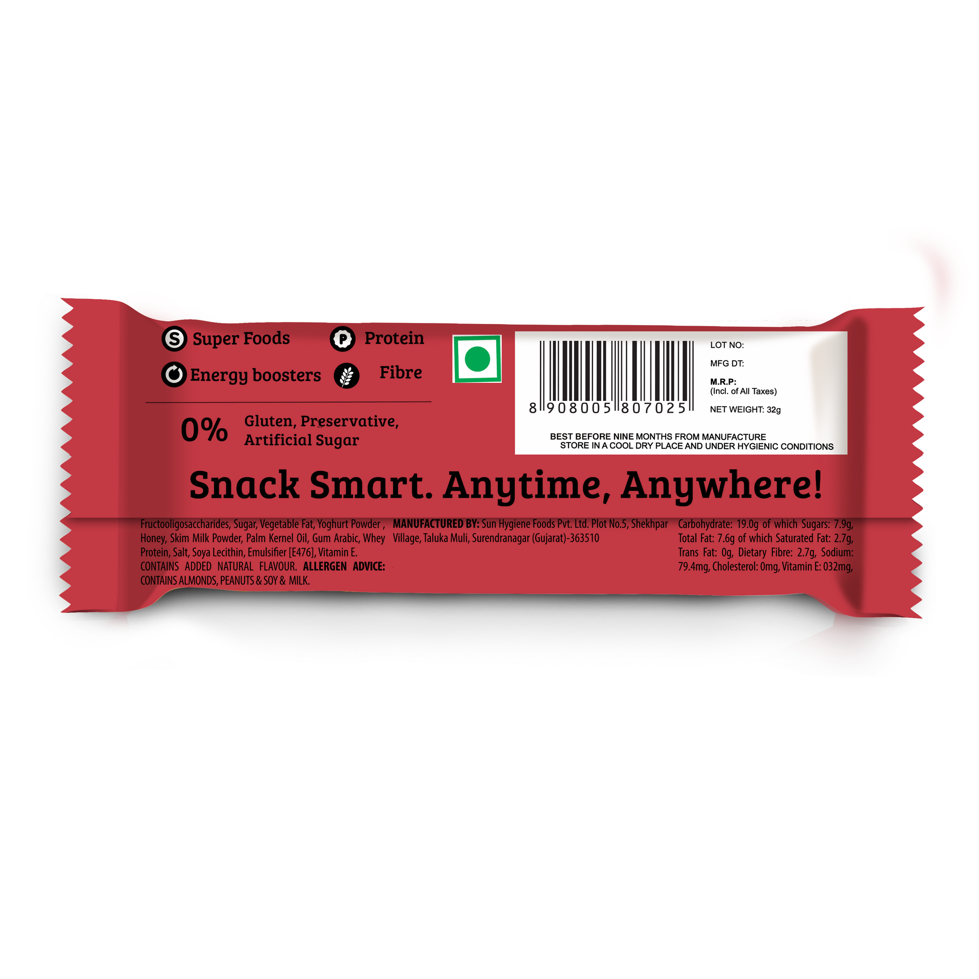 Savings Combo of 24 Energy Bars (Choco Almond, Yoghurt Berry, Fruit & Nut and Orange Dark Chocolate), 768g - Mojo Snacks