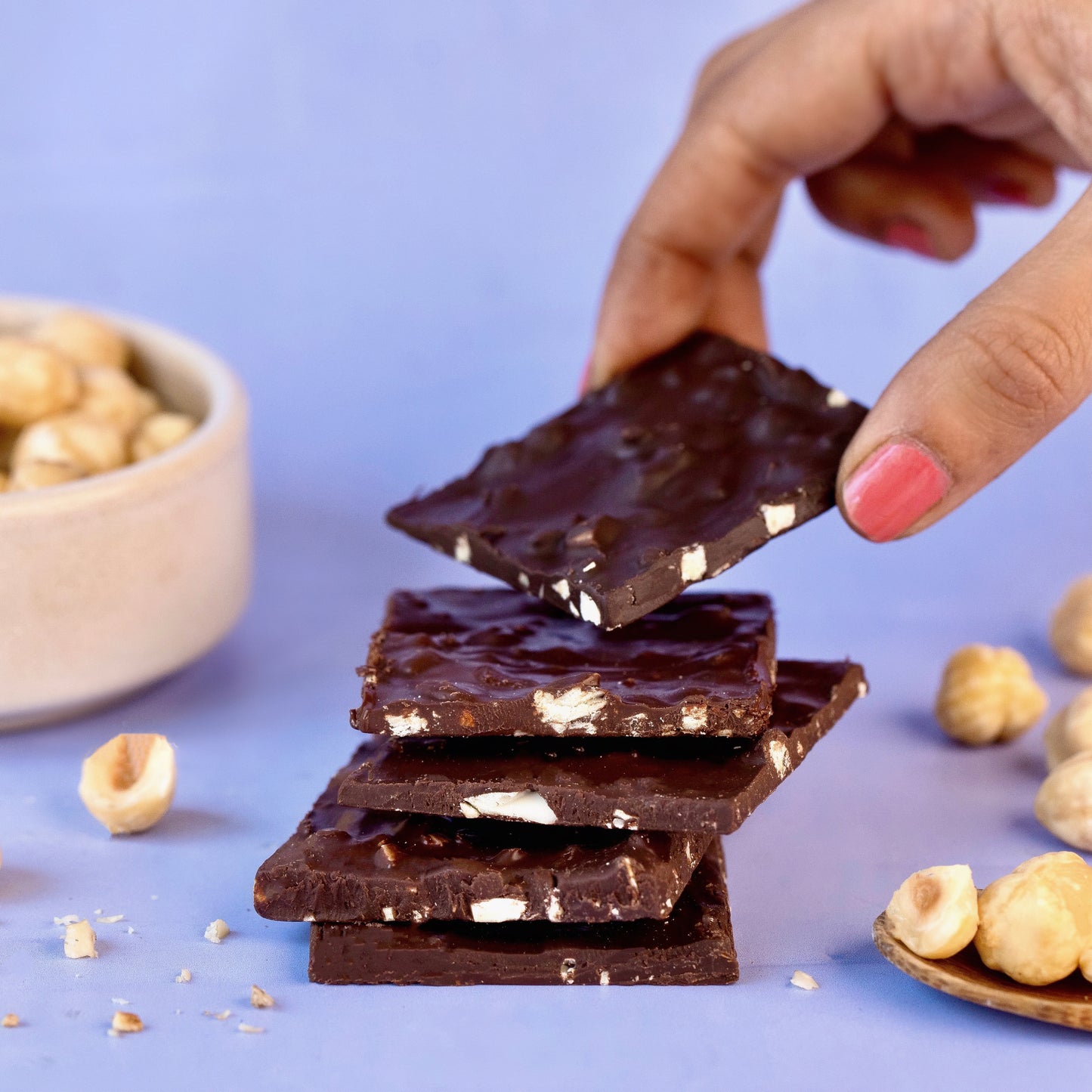 45% Dark Chocolate with Hazelnut, 100g - Mojo Snacks