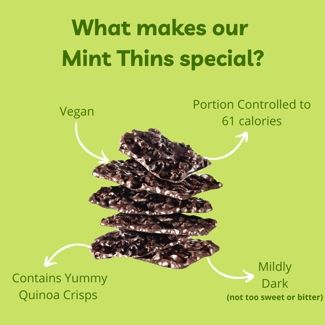 Mildly Dark Chocolate Mint with Quinoa Crisps, 108g - Mojo Snacks
