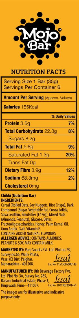 Nutty Apricot and Fibre, 192g (Pack of 6) - Mojo Snacks