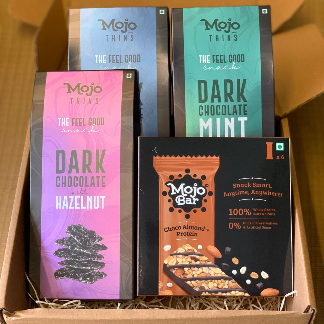 MOJO Dark Chocolate Hamper, 492g (Eco-friendly Packaging + Personalised Note) - Mojo Snacks