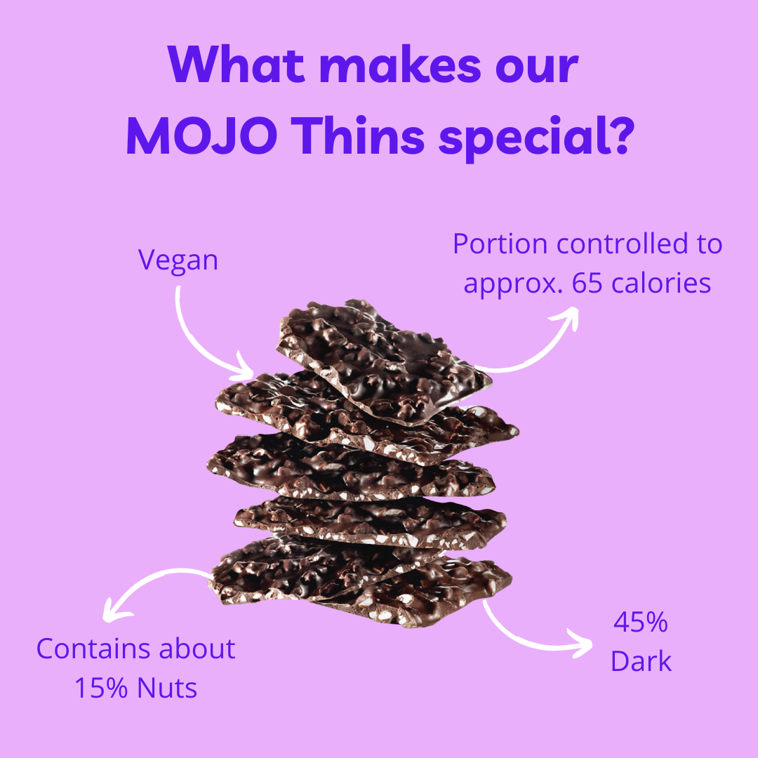 45% Dark Chocolate with Hazelnut (Pack of 3), 324g - Mojo Snacks
